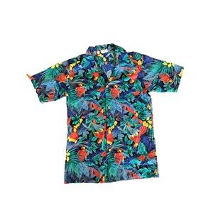 Early Vintage NIKKY 1960s Hawiian Shirt Button Kids Child Size 14